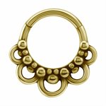 24k gold plated tribal hinged segment clicker
