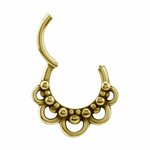 24k gold plated tribal hinged segment clicker