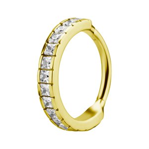 24k gold plated jewelled hinged clicker ring