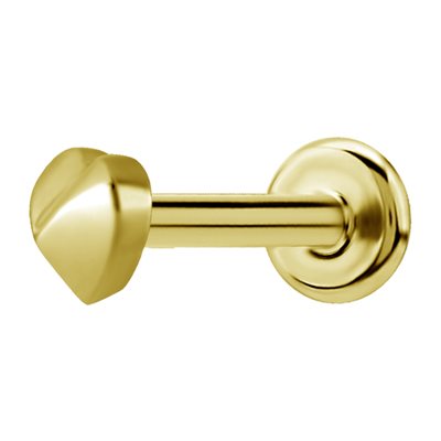 Labret interne plaqué or 24k avec un cœur à facette Labret interne plaqué or 24k avec un cœur à facette