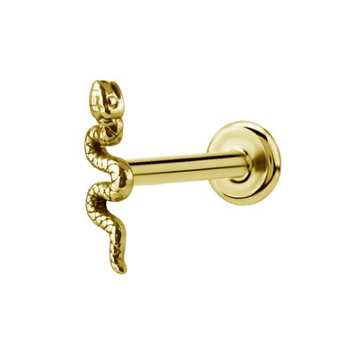 Labret interne plaqué or 24k en forme de serpent Labret interne plaqué or 24k en forme de serpent