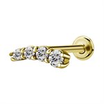 Labret interne plaqué or 24k avec pierres