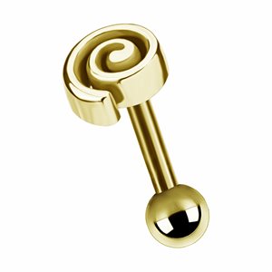 24k gold plated internal barbell with whirl attachment