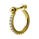 24k gold plated jewelled conch ring with barbell