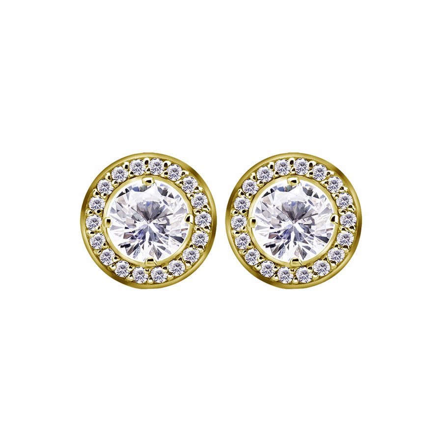 Boucles d'oreilles plaquées or 24k avec des pierres