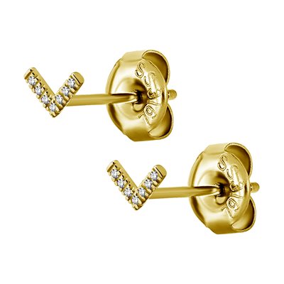 Boucles d'oreilles plaquées or 24k en forme de v Boucles d'oreilles plaquées or 24k en forme de v