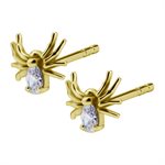 24k gold plated jewelled spider earstuds