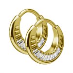 24k gold plated 2 faced jewelled hoop earrings
