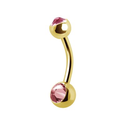 24k gold plated double jewelled baby banana with big gem
