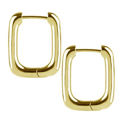Boucles d'oreilles CoCr plaquées or 18k avec profil carré Boucles d'oreilles CoCr plaquées or 18k avec profil carré