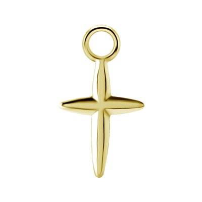 Pendentif croix en CoCr plaqué or 18k pour clicker Pendentif croix en CoCr plaqué or 18k pour clicker