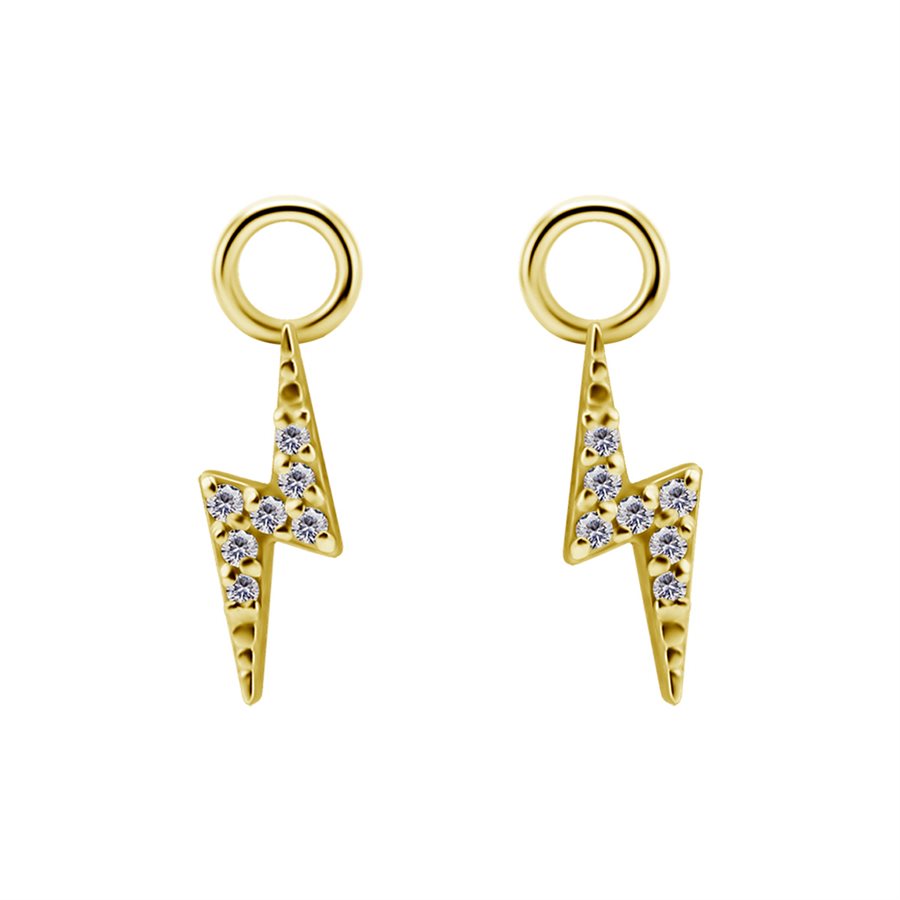 Pendentif éclair en CoCr plaqué or 18k pour clicker Pendentif éclair en CoCr plaqué or 18k pour clicker