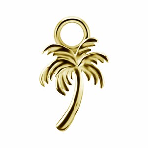 18k gold plated CoCr palm tree charm for clicker