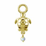 Pendentif tortue de mer en Cocr plaqué or 18k pour clicker