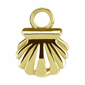 18k gold plated CoCr pearl oyster charm for clicker