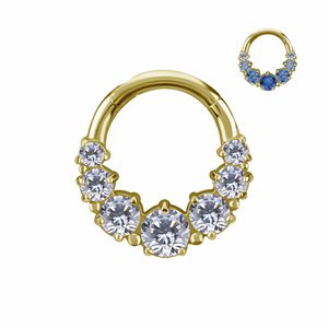18k gold plated CoCr clicker ring with premium zirconia