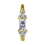 18k gold plated CoCr front facing jewelled clicker ring