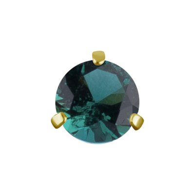 Attache interne en CoCr plaquée or 18k avec une nano pierre Attache interne en CoCr plaquée or 18k avec une nano pierre