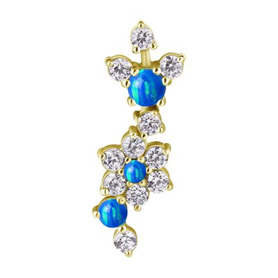 Attache interne en CoCr plaquée or 18k avec fleur et opals Attache interne en CoCr plaquée or 18k avec fleur et opals