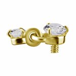 18k gold plated CoCr internal attachment w. dangle zirconia