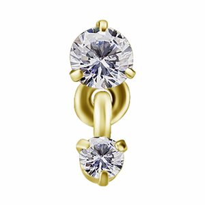 18k gold plated CoCr internal attachment w. dangle zirconia