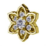 18k gold plated CoCr internal jewelled flower attachment