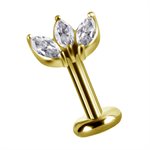 18k gold plated CoCr internal attachment w. premium zirconia