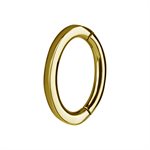 18k gold plated CoCr oval belly clicker with square profile