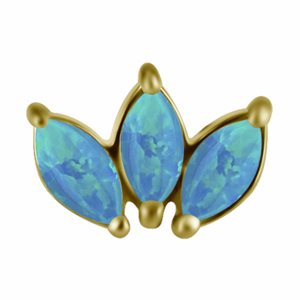18k gold plated CoCr threadless attachment with opals