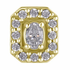 Attache sans filet en CoCr plaquée or 18k avec des zircons