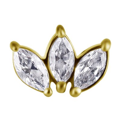 Attache sans filet en CoCr plaquée or 18k av zircons premium Attache sans filet en CoCr plaquée or 18k av zircons premium