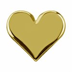 18k gold plated CoCr threadless heart attachment