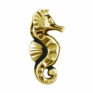 Attache interne plaquée or 24k en forme d'hippocampe