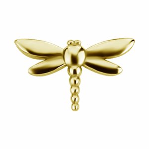Attache interne plaquée or 24k en forme de libellule