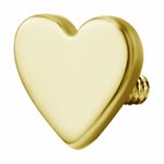 Attache interne en titanium plaqué or 18k en forme de coeur