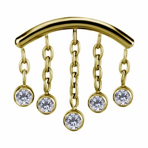 18k gold plated titanium internal attachment for flat helix