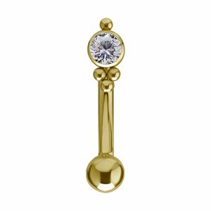 18k gold plated titanium internal jewelled cluster banana