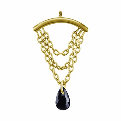 18k gold plated titanium internal attachment with chains