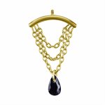 18k gold plated titanium internal attachment with chains