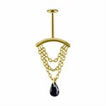18k gold plated titanium internal attachment with chains