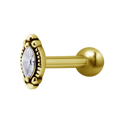 Barbell interne plaqué or 24k avec une pierre griffée Barbell interne plaqué or 24k avec une pierre griffée
