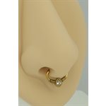 24k gold plated hinged oval jewelled daith clicker