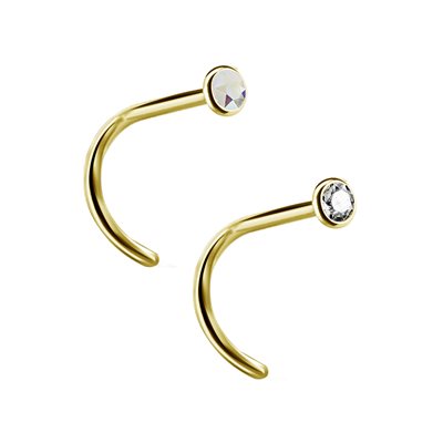 Bijou de nez plaqué or 24k avec une pierre Bijou de nez plaqué or 24k avec une pierre