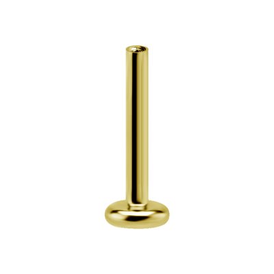 Tige de labret interne sans filet en titanium plaqué or 24k Tige de labret interne sans filet en titanium plaqué or 24k