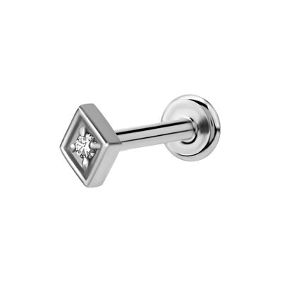 Internal labret with jewelled square
