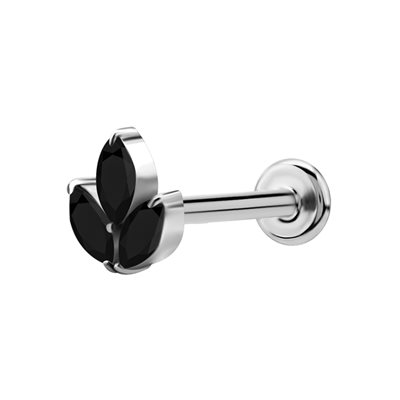 Labret interne avec une marquise et des pierres Labret interne avec une marquise et des pierres
