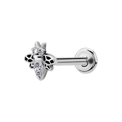 Labret interne avec une abeille et des pierres Labret interne avec une abeille et des pierres