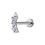 Internal labret with jewelled marquise attachment