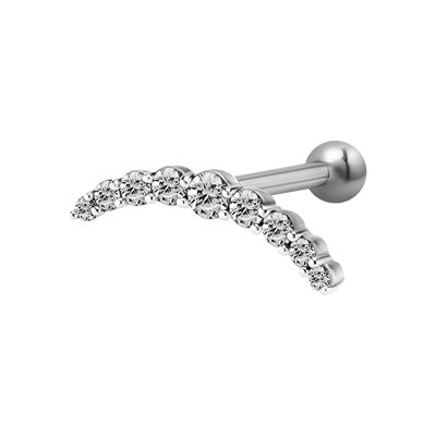 Barbell un côté interne avec des pierres Barbell un côté interne avec des pierres