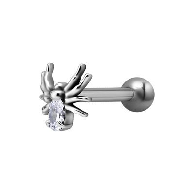 Barbell un côté interne en forme d'araignée avec une pierre Barbell un côté interne en forme d'araignée avec une pierre